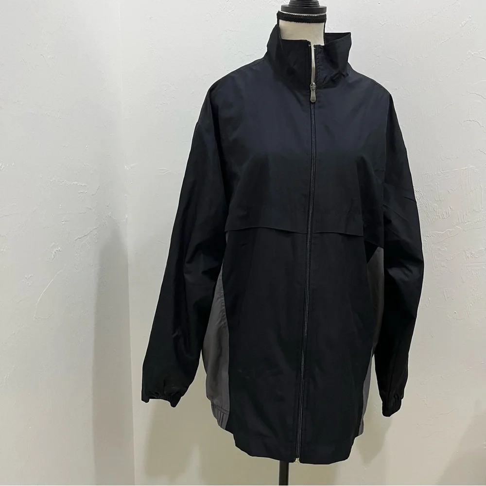 Jerzees Black Windbreaker with Textured Finish weather‎ resistant
